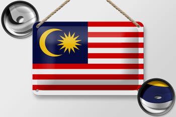 Signe en étain drapeau de la malaisie, 18x12cm, décoration du drapeau de la malaisie 2
