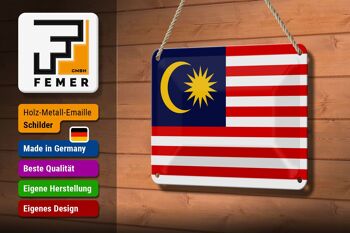 Signe en étain drapeau de la malaisie, 18x12cm, décoration du drapeau de la malaisie 3