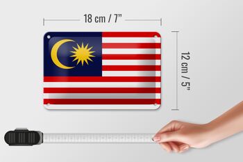Signe en étain drapeau de la malaisie, 18x12cm, décoration du drapeau de la malaisie 5
