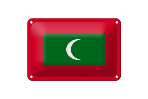 Blechschild Flagge Malediven 18x12cm Flag of the Maldives Dekoration