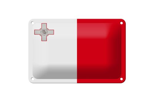 Blechschild Flagge Maltas 18x12cm Flag of Malta Dekoration
