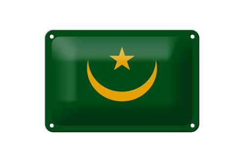 Blechschild Flagge Mauretaniens 18x12cm Flag of Mauritania Dekoration