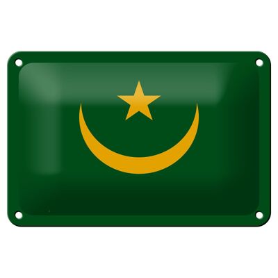 Cartel de chapa Bandera de Mauritania 18x12cm Bandera de Mauritania Decoración