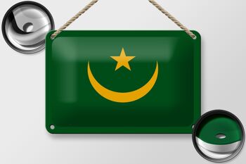 Signe en étain drapeau de la mauritanie 18x12cm, décoration du drapeau de la mauritanie 2
