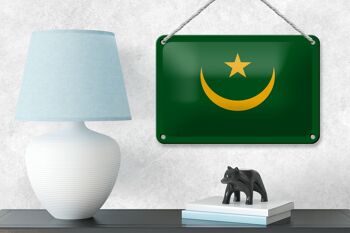 Signe en étain drapeau de la mauritanie 18x12cm, décoration du drapeau de la mauritanie 4