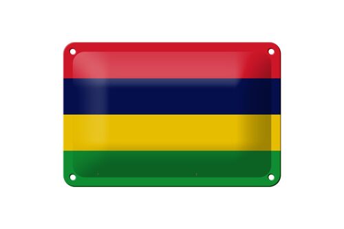 Blechschild Flagge Mauritius 18x12cm Flag of Mauritius Dekoration