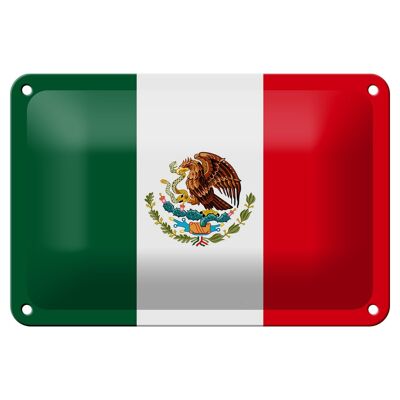 Cartel de chapa Bandera de México 18x12cm Bandera de México Decoración
