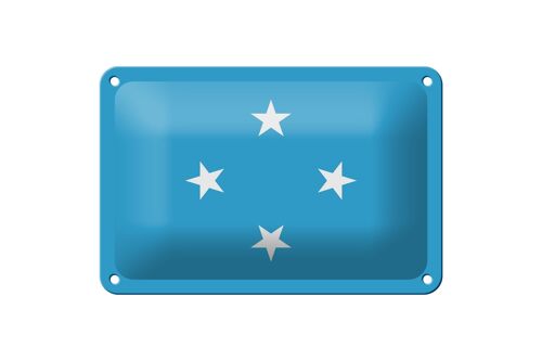 Blechschild Flagge Mikronesiens 18x12cm Flag Micronesia Dekoration