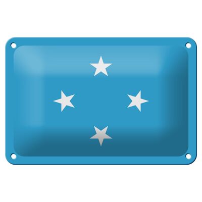 Letrero de hojalata Bandera de Micronesia 18x12cm Bandera Decoración de Micronesia