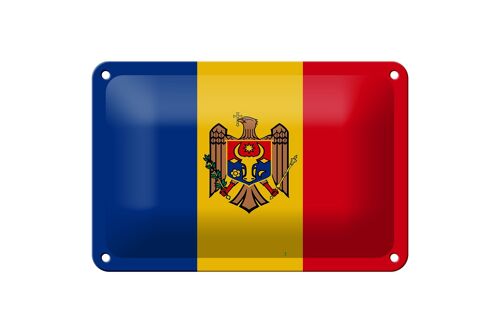 Blechschild Flagge Moldau 18x12cm Flag of Moldova Dekoration