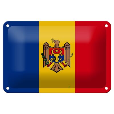 Blechschild Flagge Moldau 18x12cm Flag of Moldova Dekoration