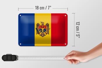 Drapeau de la Moldavie en étain, 18x12cm, décoration du drapeau de la Moldavie 5