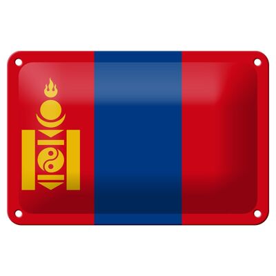 Blechschild Flagge Mongolei 18x12cm Flag of Mongolia Dekoration