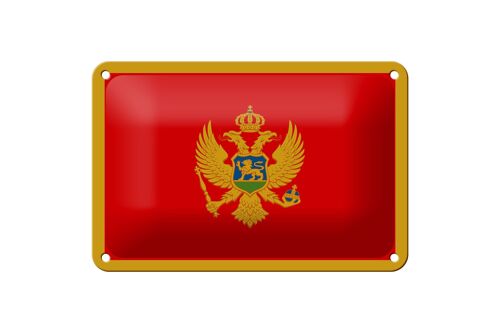 Blechschild Flagge Montenegros 18x12cm Flag of Montenegro Dekoration