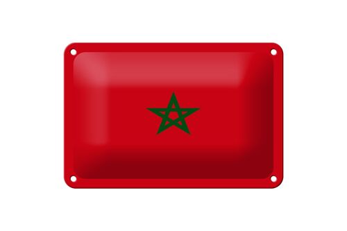 Blechschild Flagge Marokkos 18x12cm Flag of Morocco Dekoration
