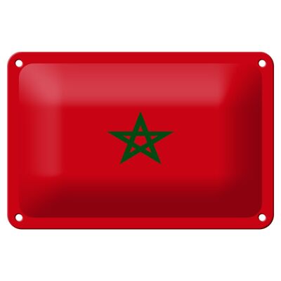 Cartel de chapa con bandera de Marruecos, 18x12cm, decoración de bandera de Marruecos