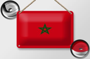 Signe en étain drapeau du maroc 18x12cm, décoration du drapeau du maroc 2