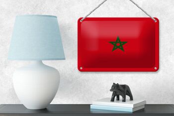 Signe en étain drapeau du maroc 18x12cm, décoration du drapeau du maroc 4