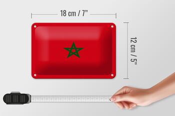 Signe en étain drapeau du maroc 18x12cm, décoration du drapeau du maroc 5