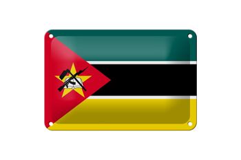 Signe en étain drapeau du Mozambique 18x12cm, décoration du drapeau du Mozambique 1