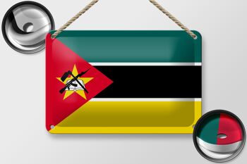 Signe en étain drapeau du Mozambique 18x12cm, décoration du drapeau du Mozambique 2