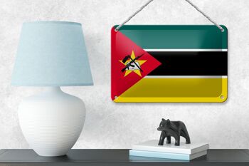 Signe en étain drapeau du Mozambique 18x12cm, décoration du drapeau du Mozambique 4
