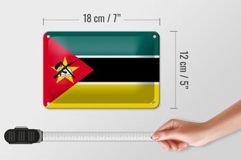 Signe en étain drapeau du Mozambique 18x12cm, décoration du drapeau du Mozambique 5