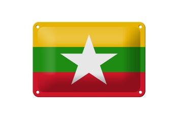 Panneau métallique drapeau du Myanmar 18x12cm, décoration du drapeau du Myanmar 1