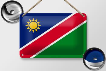 Signe en étain drapeau de la namibie, 18x12cm, décoration du drapeau de la namibie 2