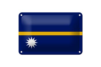 Signe en étain drapeau de Nauru 18x12cm, décoration du drapeau de Nauru 1