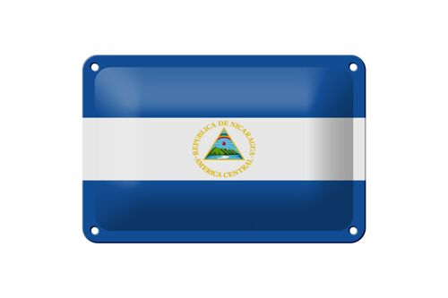 Blechschild Flagge Nicaraguas 18x12cm Flag of Nicaragua Dekoration