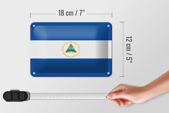 Signe en étain drapeau du Nicaragua 18x12cm, décoration du drapeau du Nicaragua 5