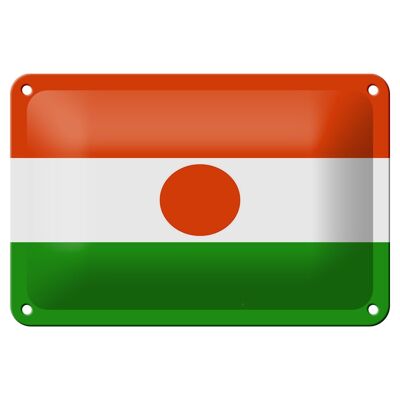 Targa in metallo Bandiera del Niger 18x12 cm Decorazione bandiera del Niger