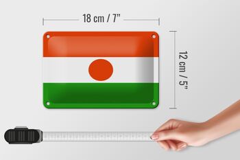 Signe en étain drapeau du Niger 18x12cm, décoration du drapeau du Niger 5