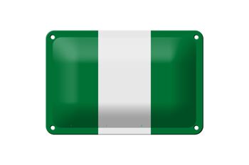 Signe en étain drapeau du Nigeria 18x12cm, décoration du drapeau du Nigeria 1