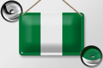 Signe en étain drapeau du Nigeria 18x12cm, décoration du drapeau du Nigeria 2