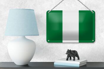 Signe en étain drapeau du Nigeria 18x12cm, décoration du drapeau du Nigeria 4