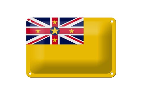 Blechschild Flagge Niues 18x12cm Flag of Niue Dekoration