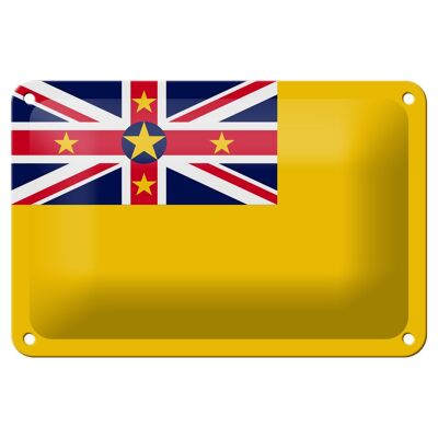 Cartel de chapa Bandera de Niue 18x12cm Bandera de Niue Decoración