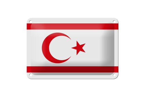 Blechschild Flagge Nordzypern 18x12cm Flag Northern Cyprus Dekoration