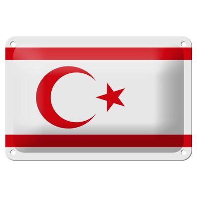 Blechschild Flagge Nordzypern 18x12cm Flag Northern Cyprus Dekoration