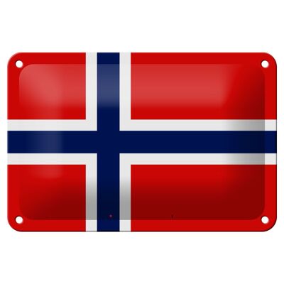 Targa in metallo Bandiera della Norvegia 18x12 cm Decorazione con bandiera della Norvegia