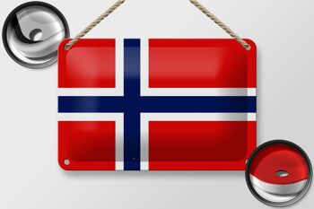 Signe en étain drapeau de la norvège, 18x12cm, décoration du drapeau de la norvège 2