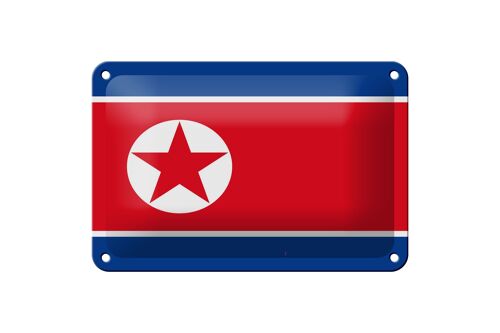 Blechschild Flagge Nordkoreas 18x12cm Flag of North Korea Dekoration