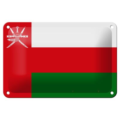 Targa in metallo Bandiera dell'Oman 18x12 cm Decorazione bandiera dell'Oman