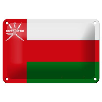 Signe en étain drapeau d'oman 18x12cm, décoration du drapeau d'oman
