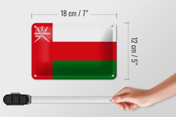 Signe en étain drapeau d'oman 18x12cm, décoration du drapeau d'oman 5