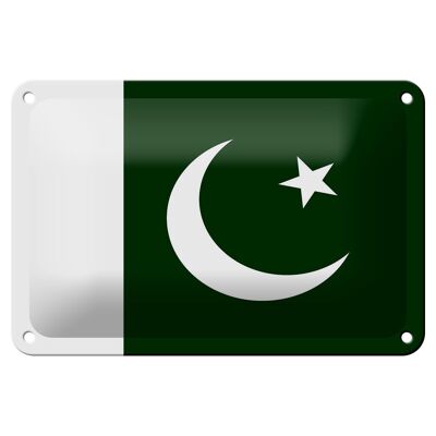 Targa in metallo Bandiera del Pakistan 18x12 cm Decorazione bandiera del Pakistan