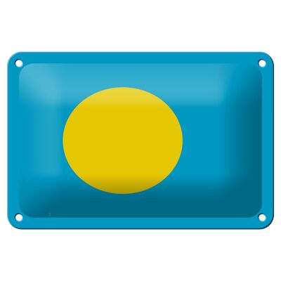 Cartel de chapa Bandera de Palau 18x12cm Bandera de Palau Decoración