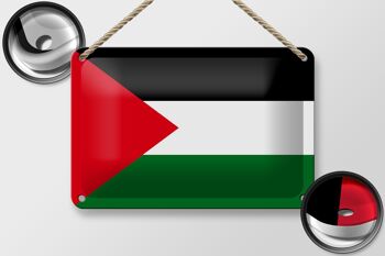 Signe en étain drapeau de la Palestine 18x12cm, décoration du drapeau de la Palestine 2